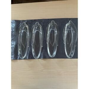 Vintage Anchor Hocking Pressed Clear Glass Corn on Cob Serving Dishes Set of 5